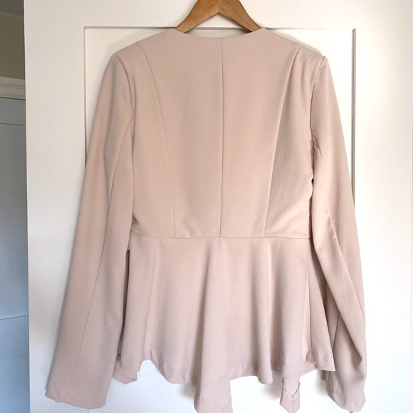 DO+BE Single Button Closure Blazer Blouse - Beige Size M - Picture 4 of 4